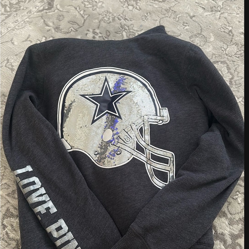 Black Sweatshirt with Silver Helmet Design